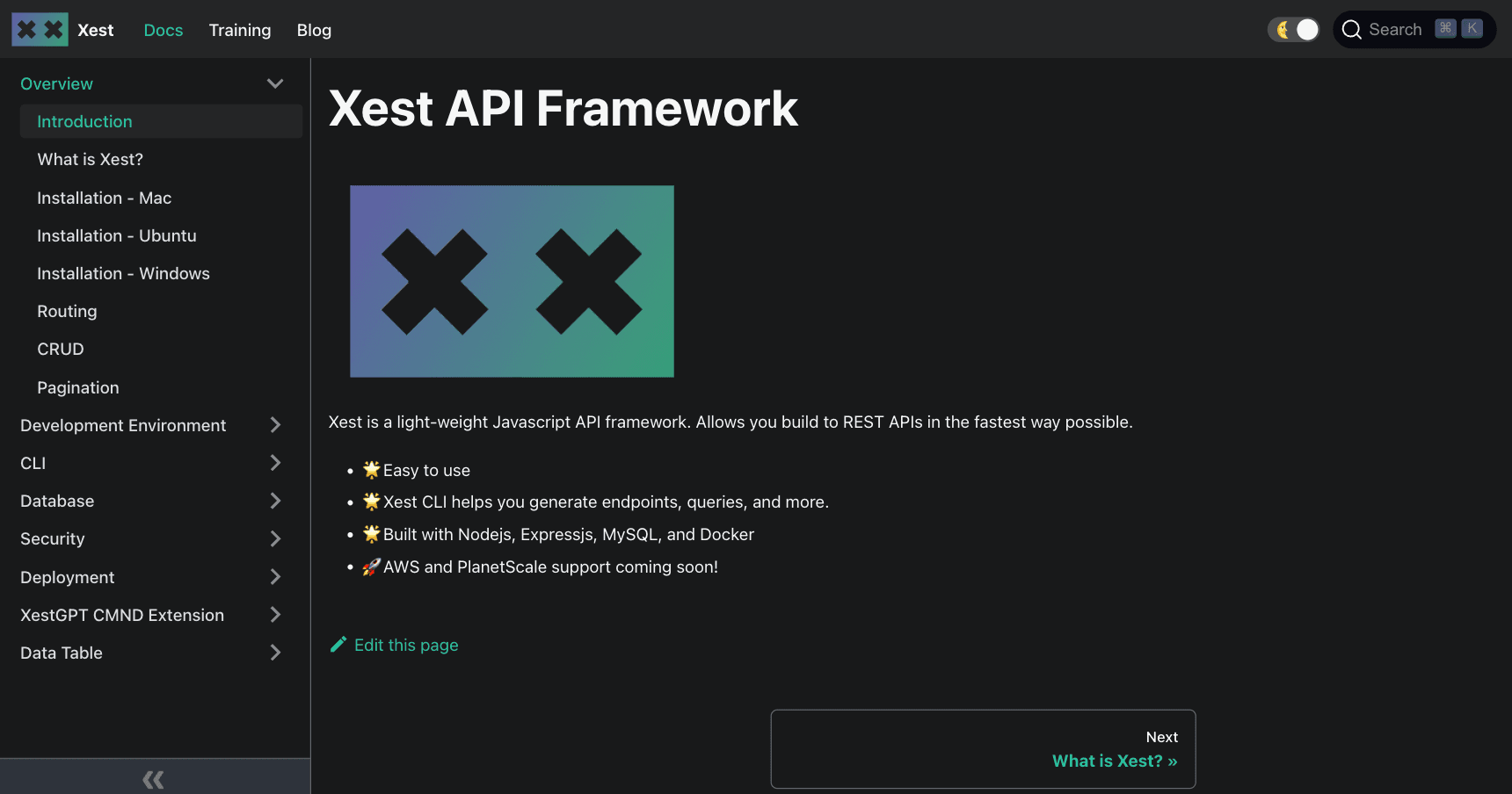 Xest Framework Tools detail 2